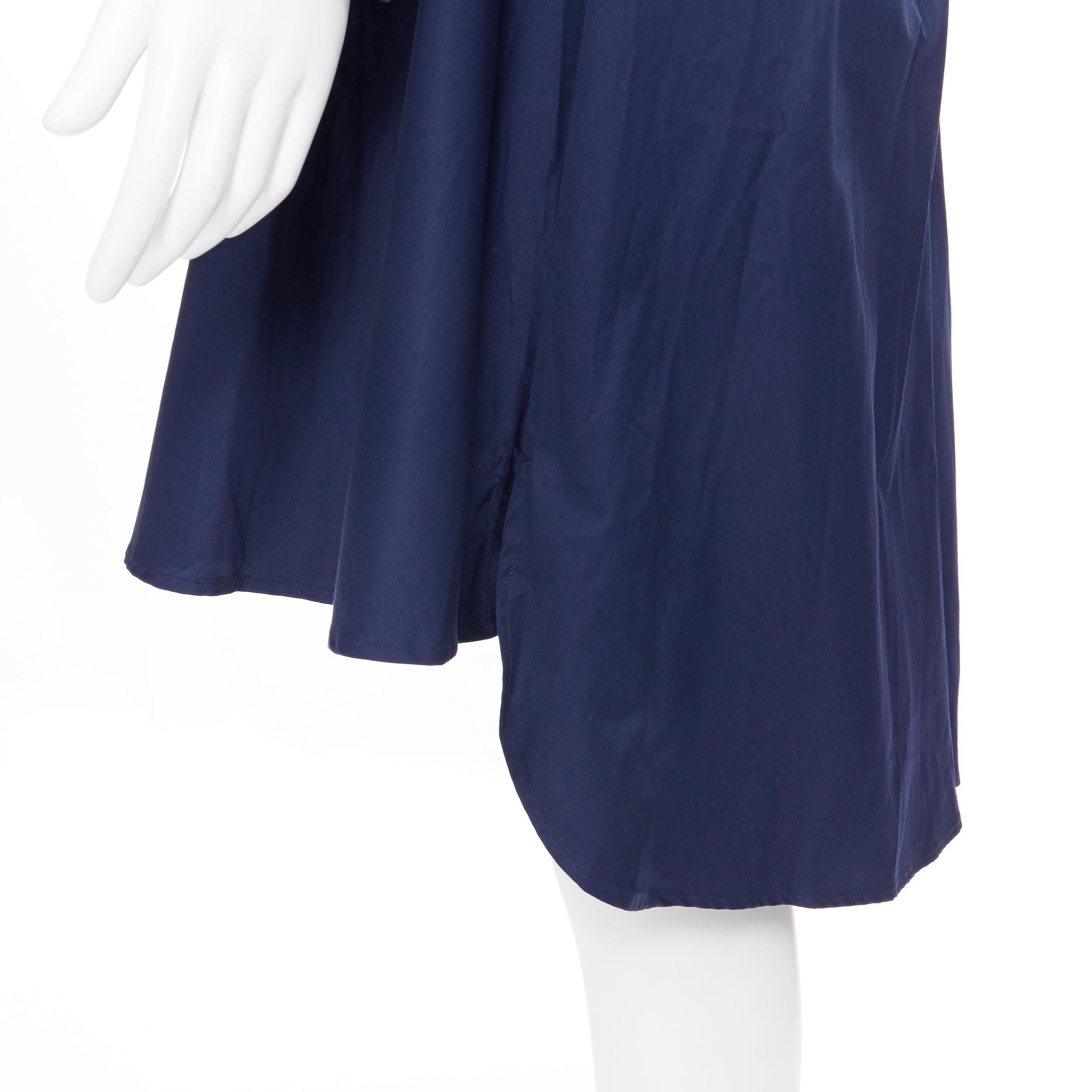 PALMER HARDING 100% cotton navy blue fit flare casual cotton dress UK8 XS 2