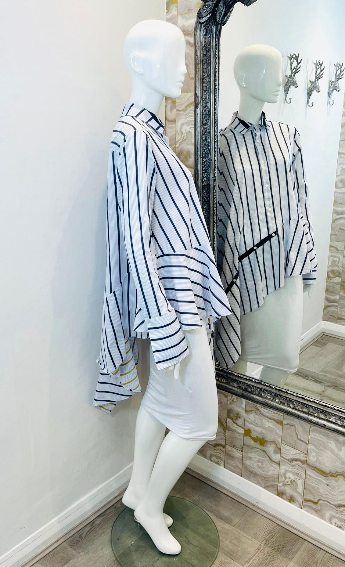 Palmer//harding Asymmetric Cotton-Poplin Shirt In Excellent Condition In London, GB