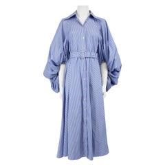 palmer//harding Blue Cotton Striped Healing Dress Size S