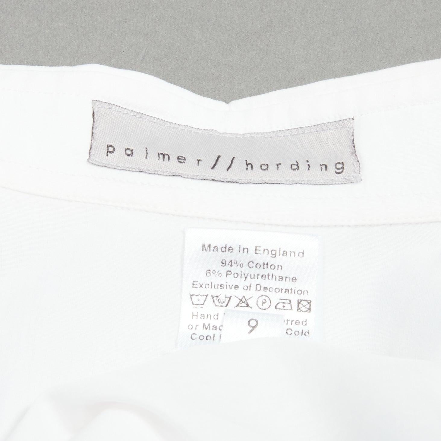 PALMER HARDING blue drawstring tie back white flare sleeveless shirt UK6 XS For Sale 3