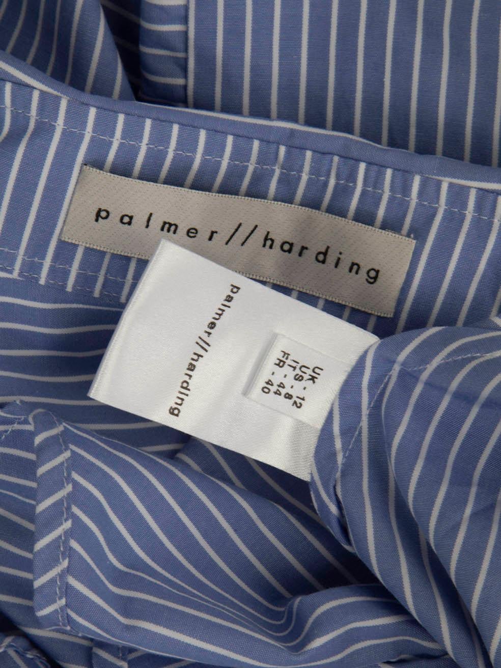 palmer//harding Blue Striped V Neck Shirt Size L 3