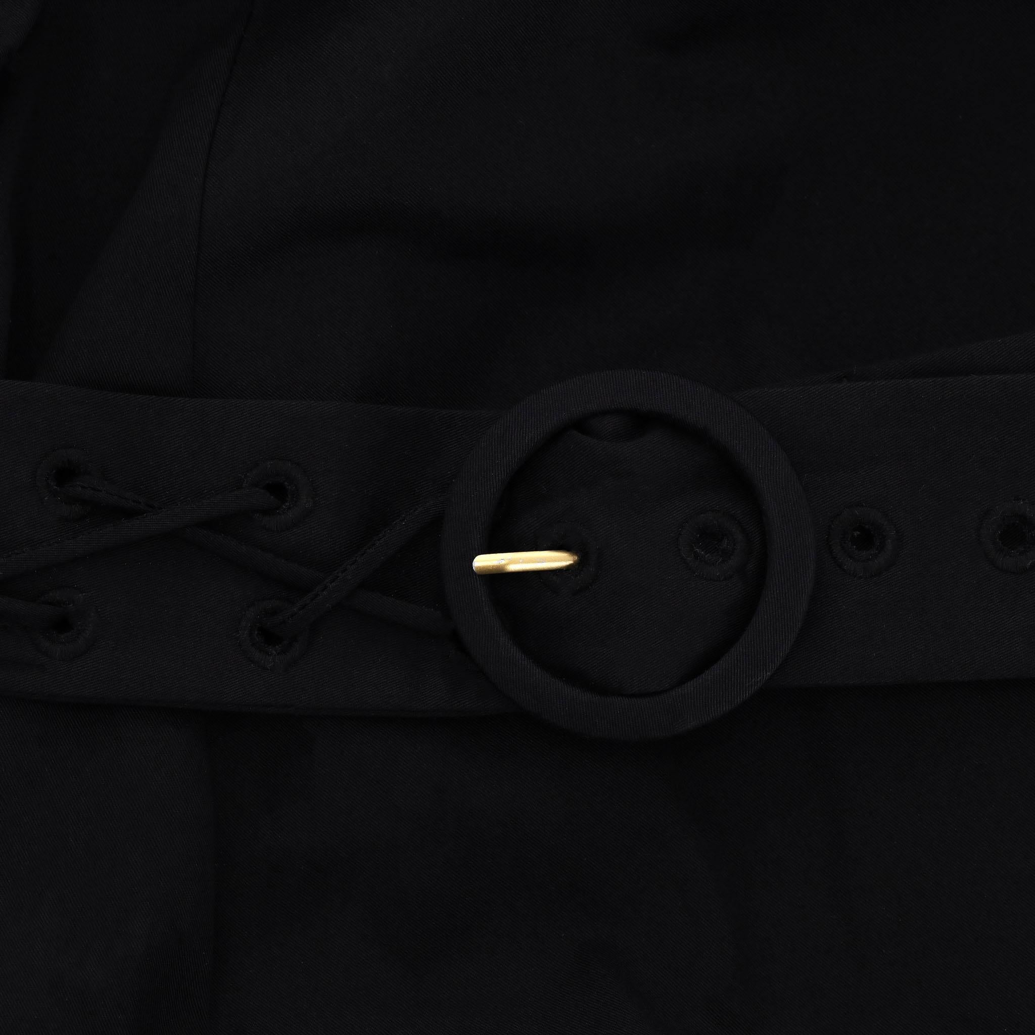 Palmer//Harding Lace-Up Detail Belted Cotton Shirt Dress en venta 1