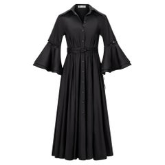 Palmer//Harding Lace-Up Detail Belted Cotton Shirt Dress