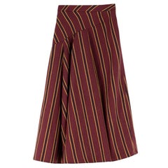 Palmer//Harding Striped Cotton-blend Twill Midi Skirt US 4