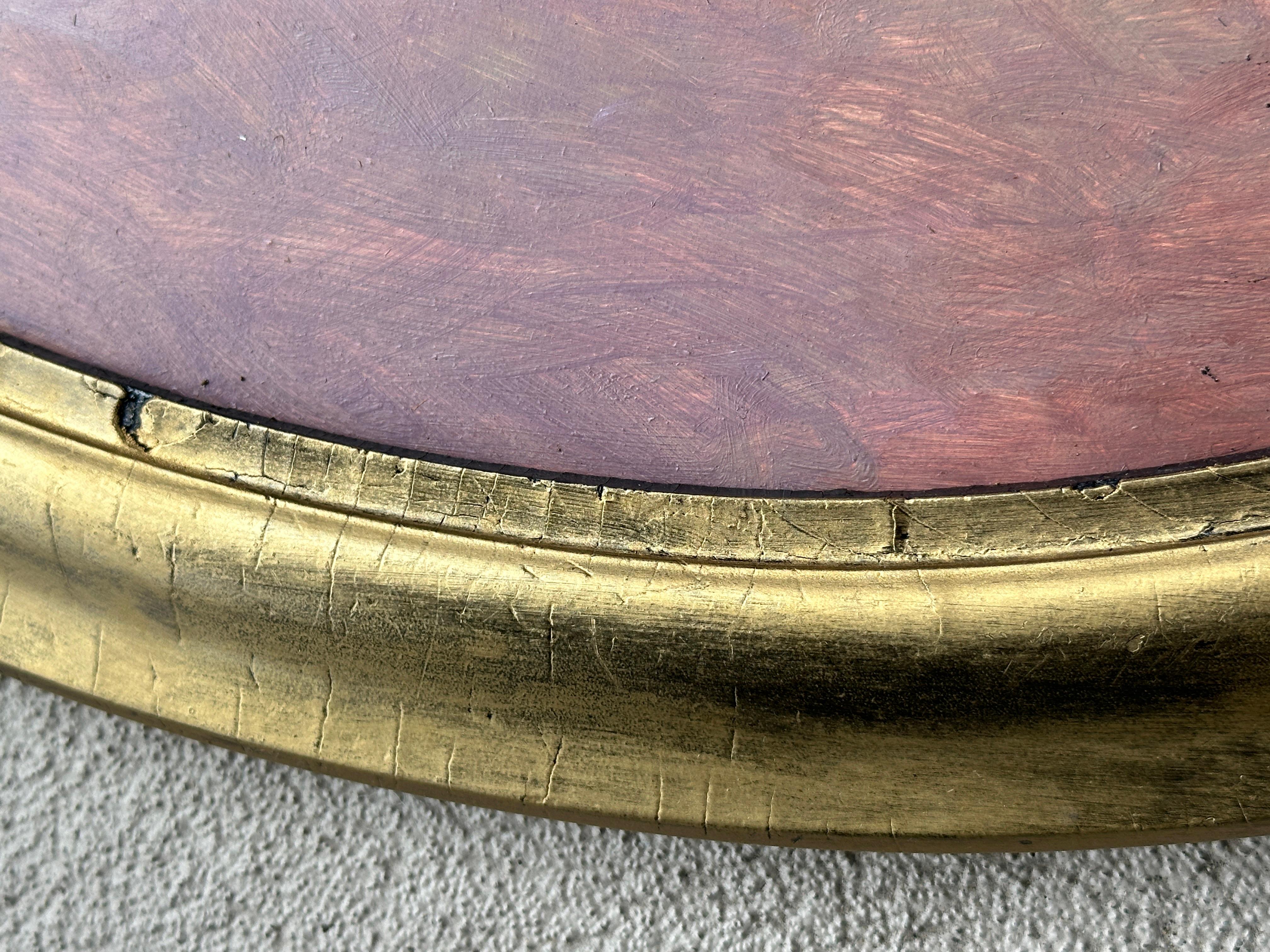Masked Women #1, Oval Oil Portrait in a Gold Frame by Palmer Schoppe For Sale 7