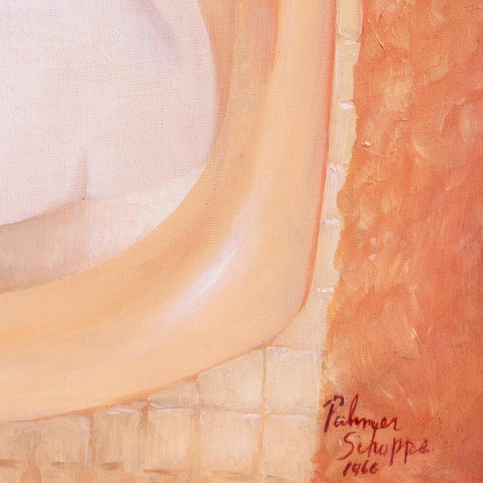 Signed lower right, 'Palmer Schoppe' (American, 1912-2001) and dated 1966.
Displayed in a gilt frame with a water-gilded, silver-gilt liner.
Framed dimensions: 27 H x 1.25 D x 23 W inches.

Born in Utah, Palmer Schoppe moved with his family to