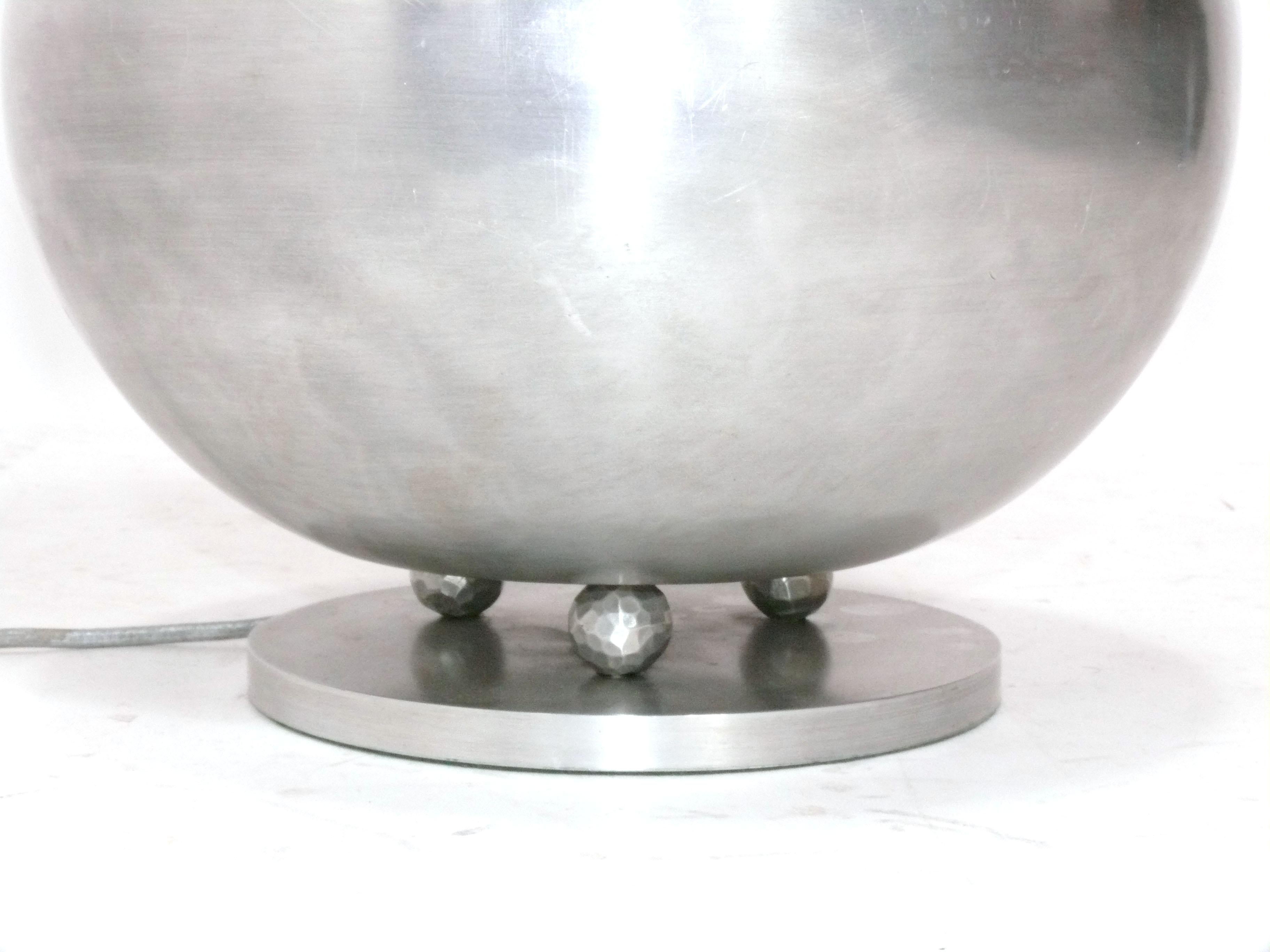 American Palmer Smith Art Deco Aluminum Globe Lamp For Sale