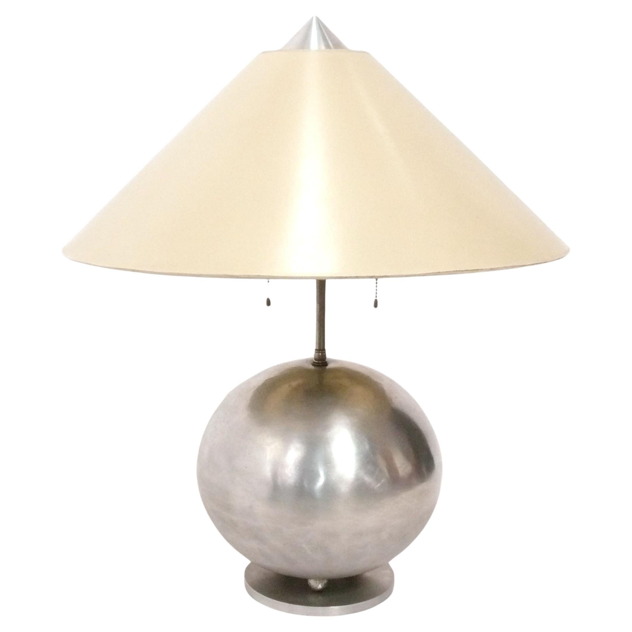 Palmer Smith Art Deco Aluminum Globe Lamp For Sale