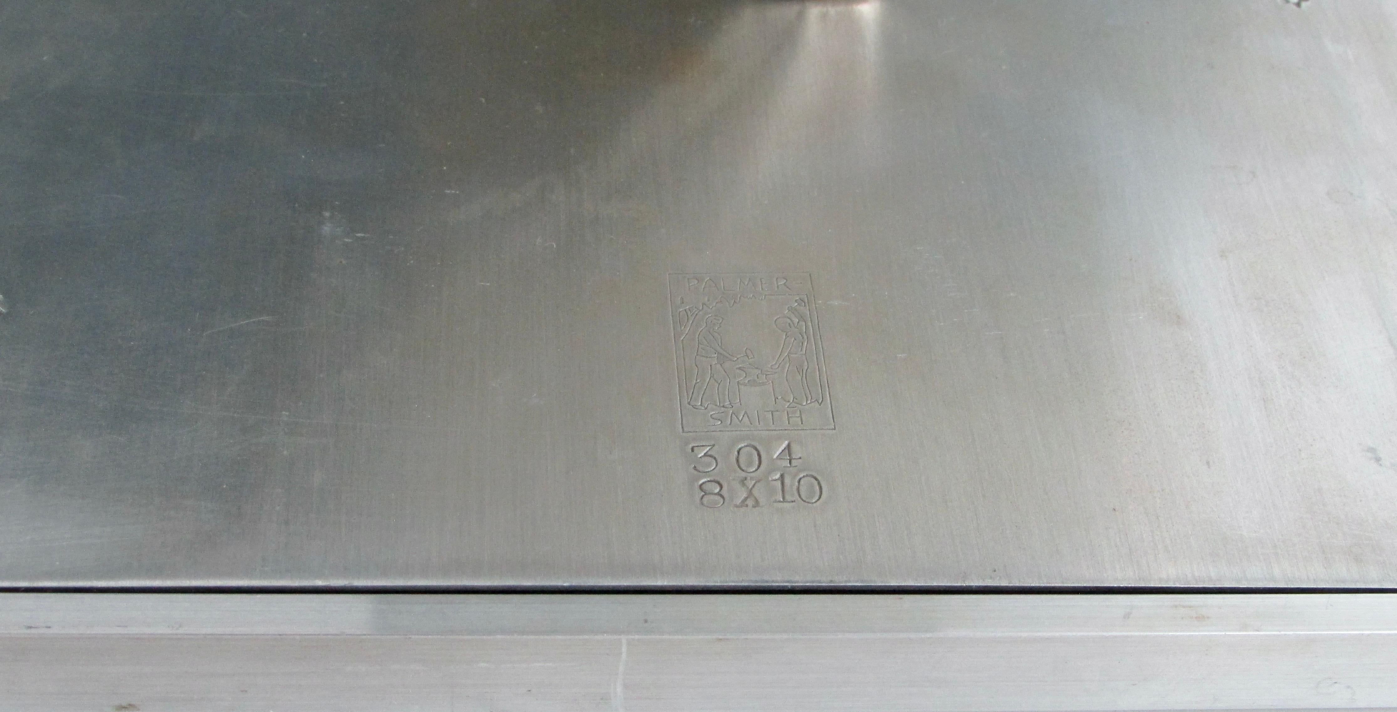 Palmer Smith Art Deco Era Machine Age 8 x 10 Desk Top Cornice in Alluminio in vendita 4