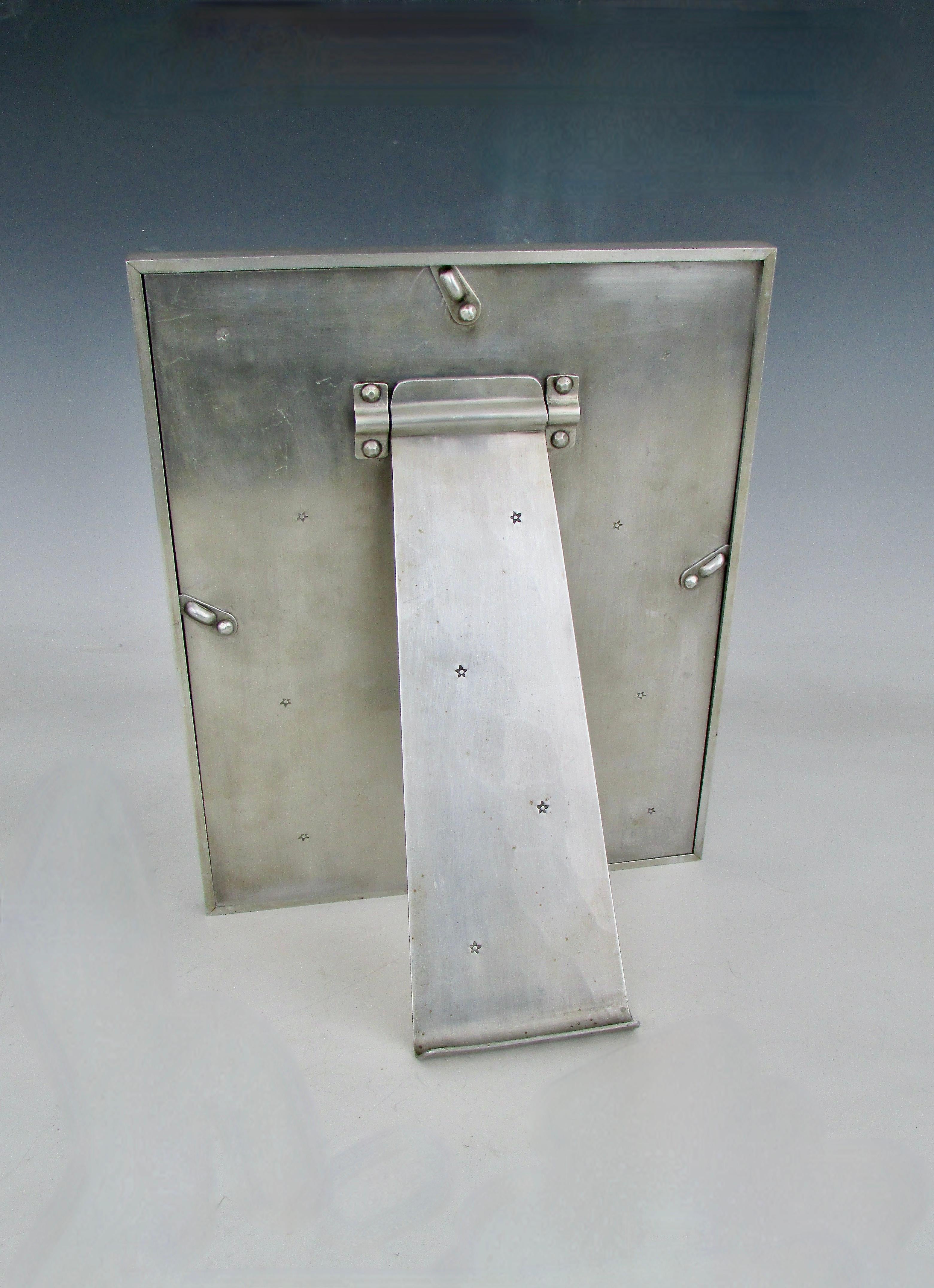 Americano Palmer Smith Art Deco Era Machine Age 8 x 10 Desk Top Cornice in Alluminio in vendita