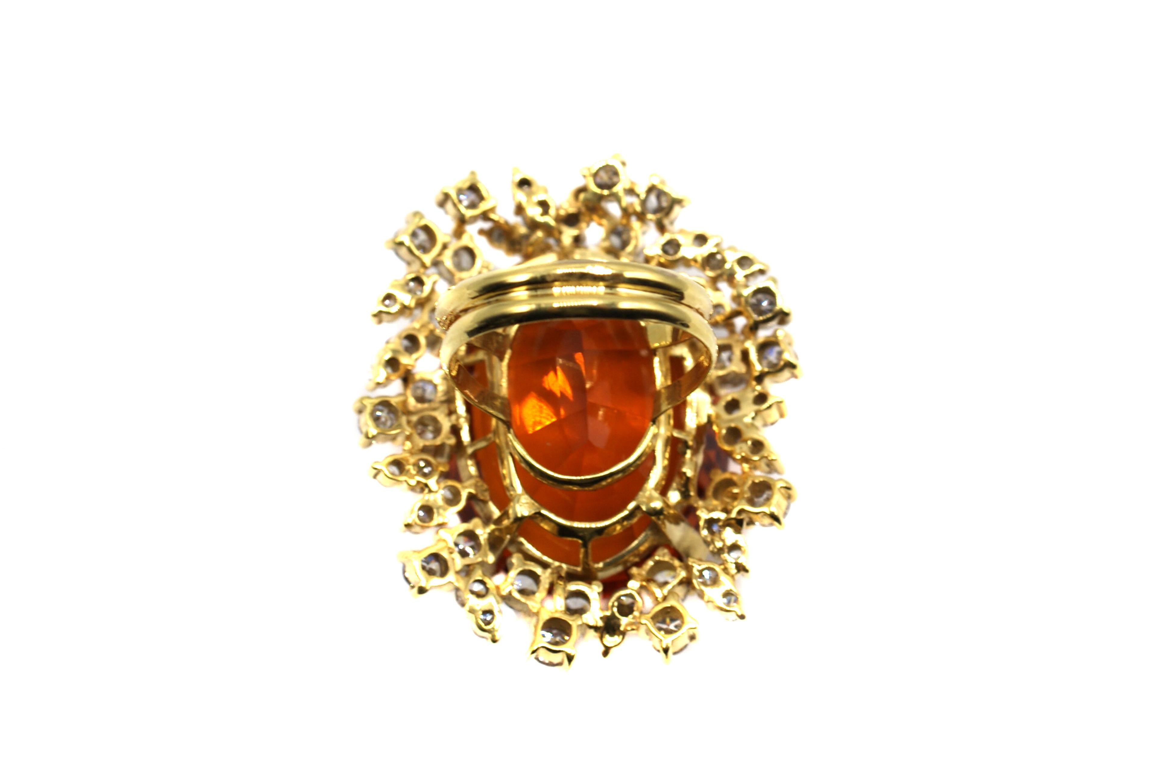 Women's or Men's Palmeria Citrine Diamond and Gold Ring