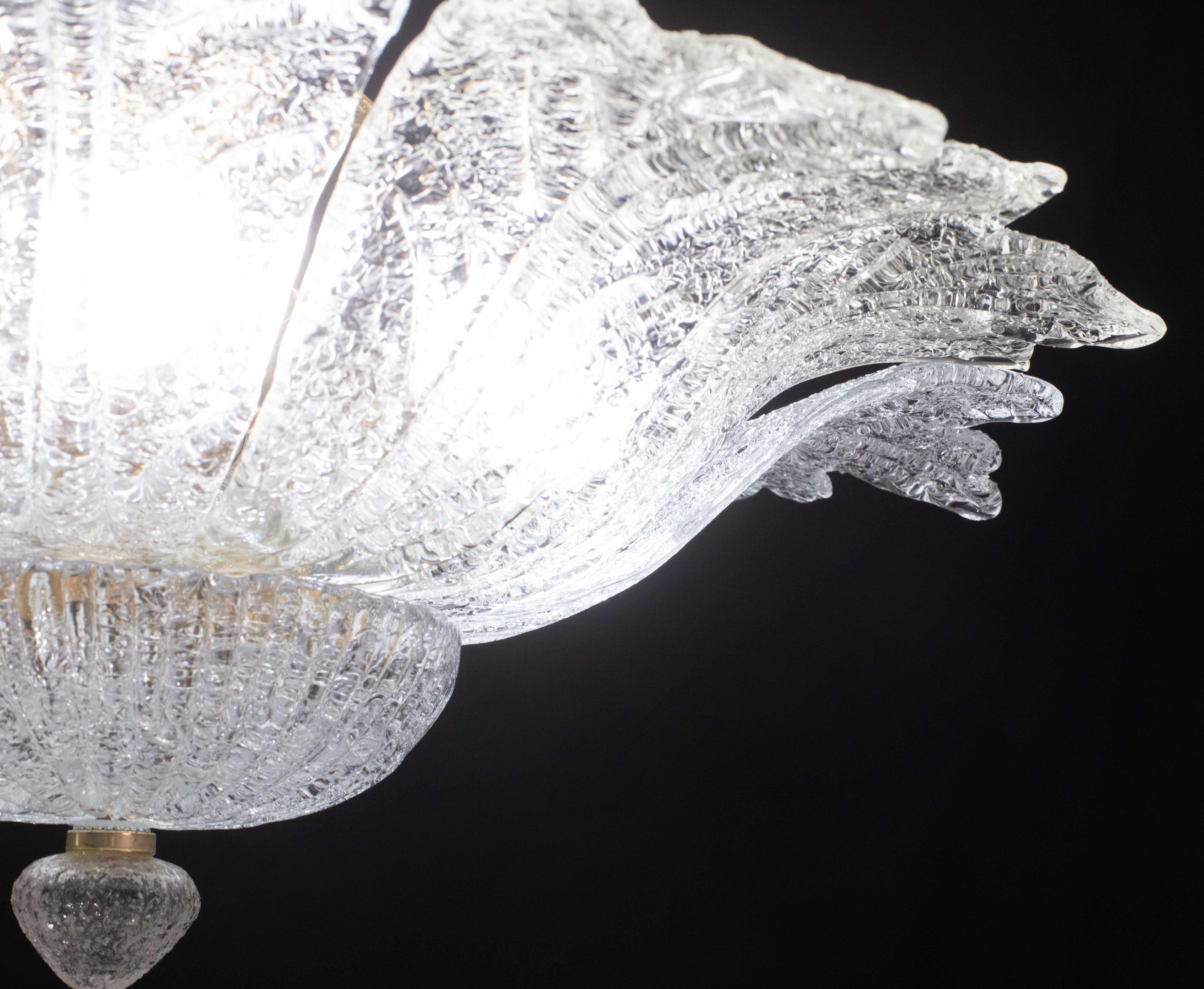 Palmetta, Lámpara de techo o empotrable italiana de cristal de Murano, años 70 en venta 1
