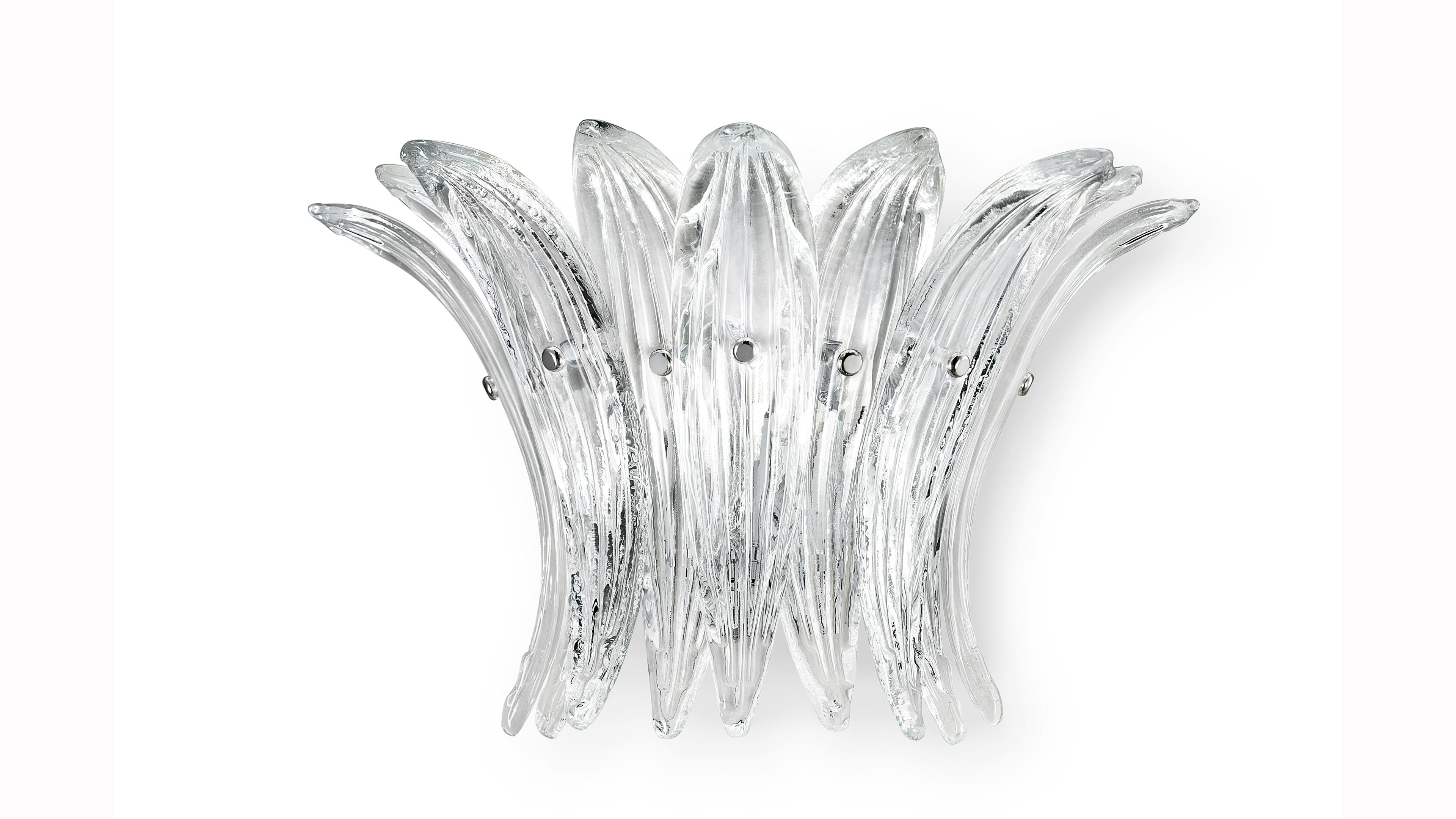 Modern Palmette 7385 1 Wall Sconce in Crystal Glass, by Barovier&Toso 