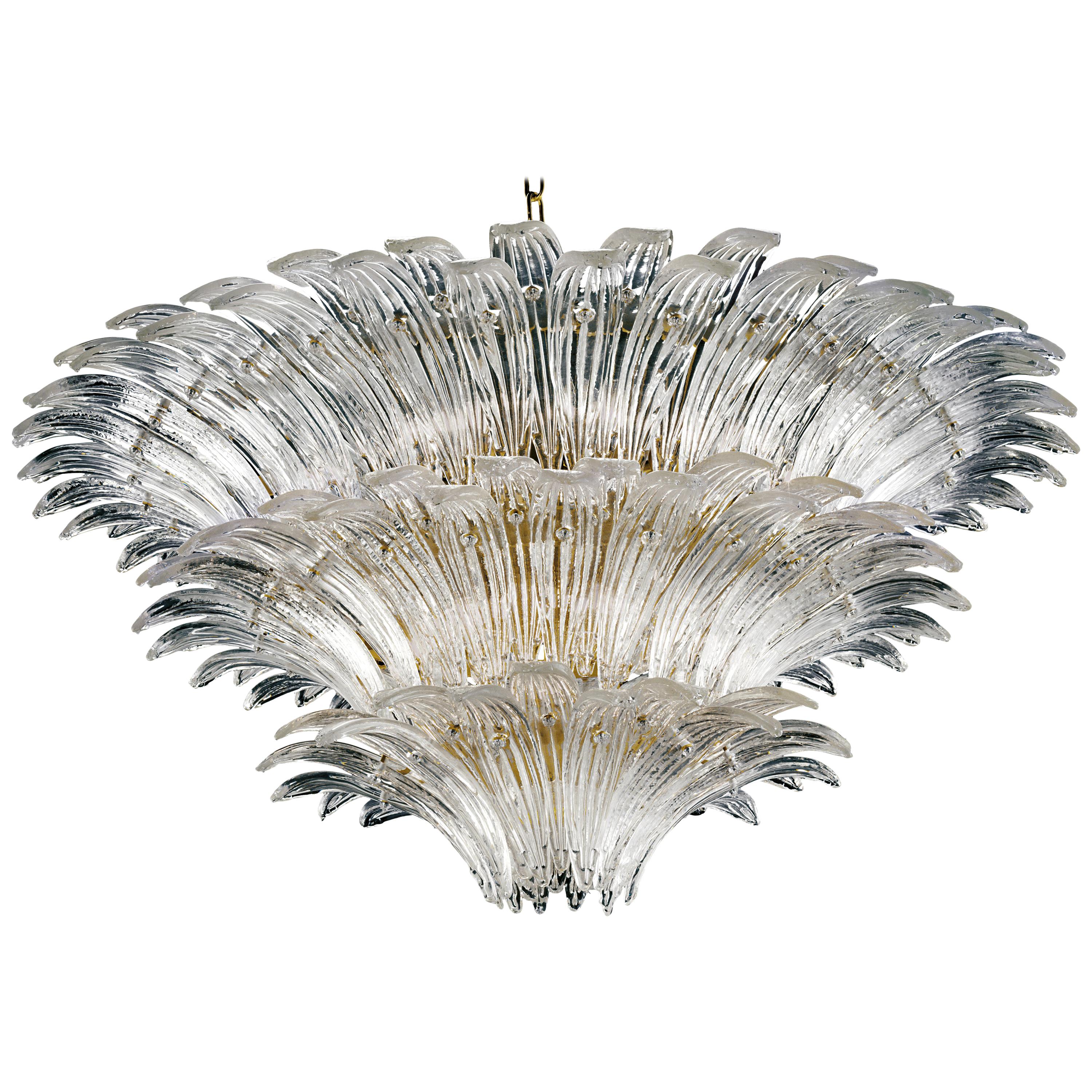 Palmette 5310 6 Suspension Lamp in Crystal Glass, by Barovier&Toso