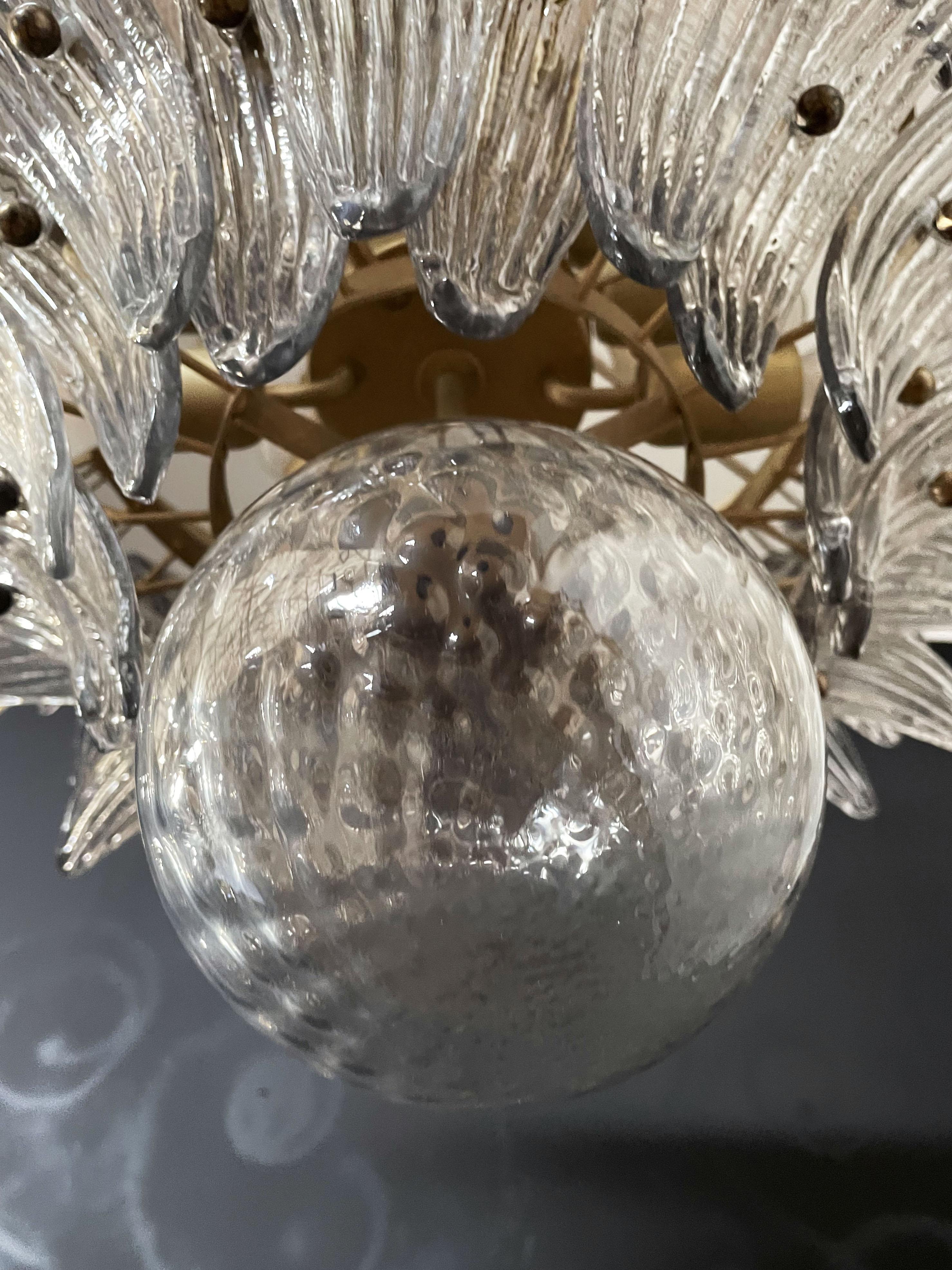 Palmette Ceiling Light - Four Levels, 163 Smoked Glasses For Sale 2