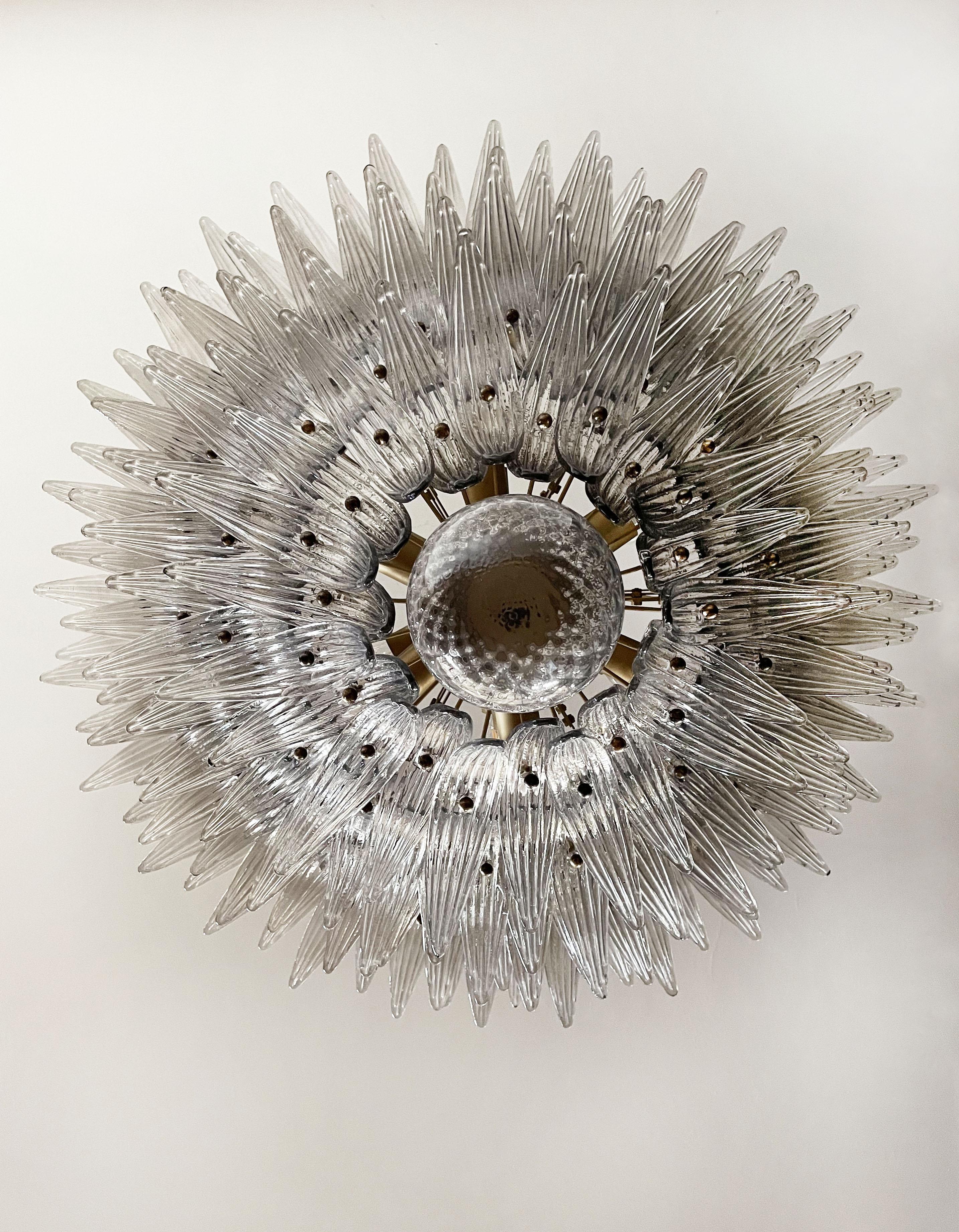 Palmette Ceiling Light - Four Levels, 163 Smoked Glasses For Sale 3