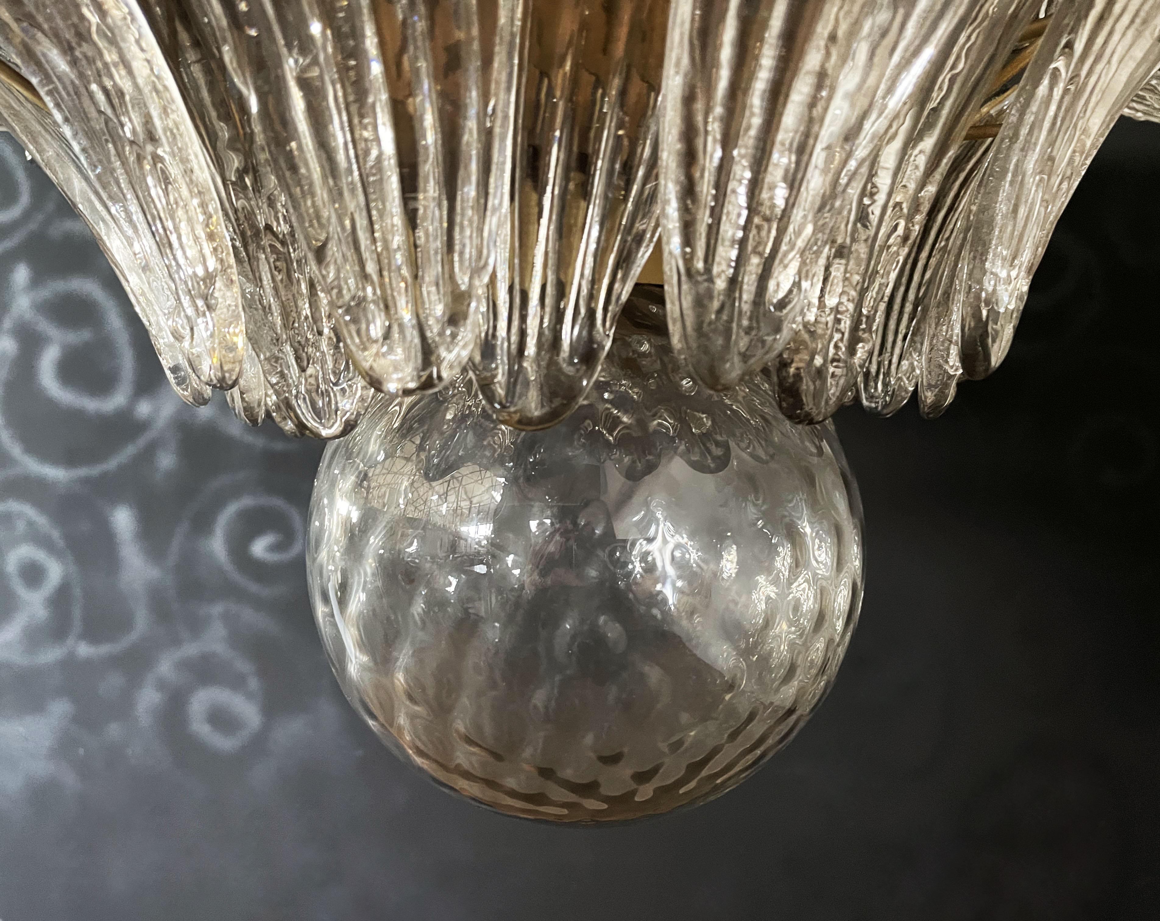 Palmette Ceiling Light - Four Levels, 163 Smoked Glasses For Sale 4