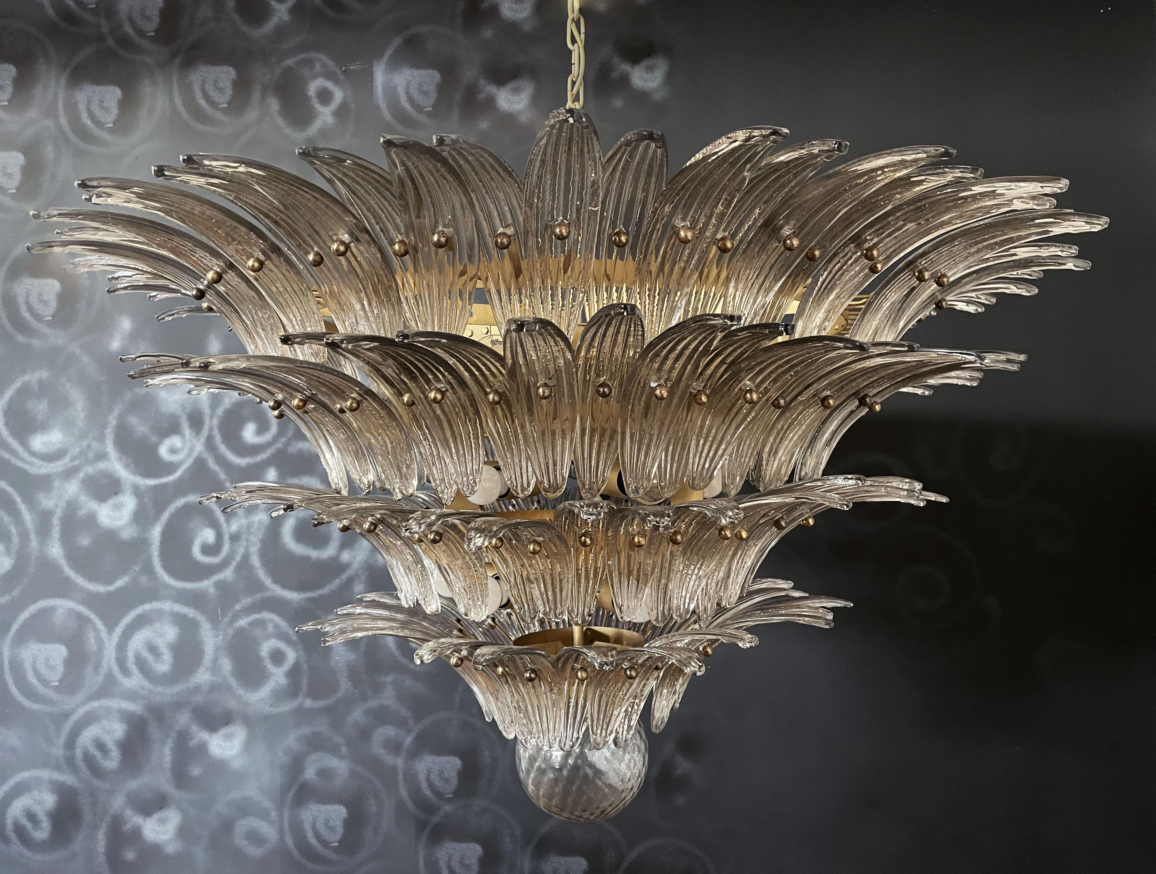 Palmette Ceiling Light - Four Levels, 163 Smoked Glasses For Sale 5