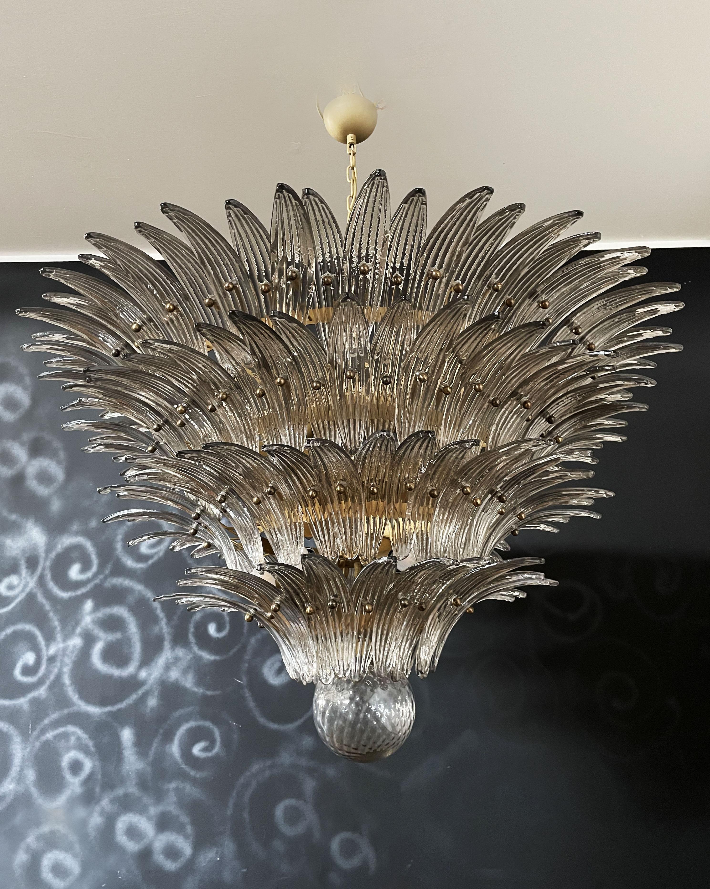 Palmette Ceiling Light - Four Levels, 163 Smoked Glasses For Sale 6