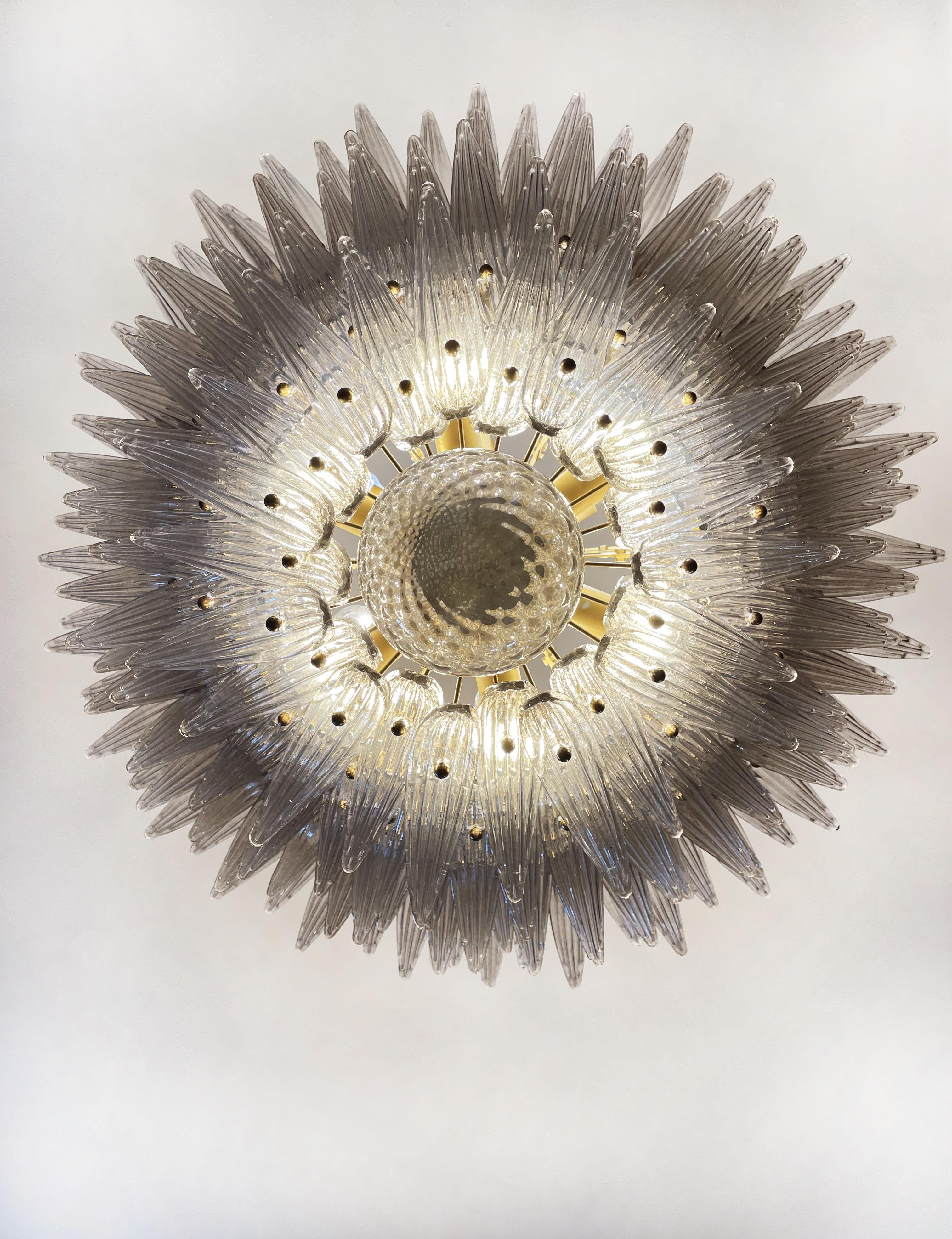 Palmette Ceiling Light - Four Levels, 163 Smoked Glasses For Sale 7