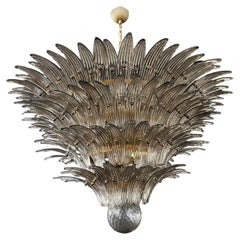 Plafonnier Palmette - Quatre niveaux, 163 verres fumés