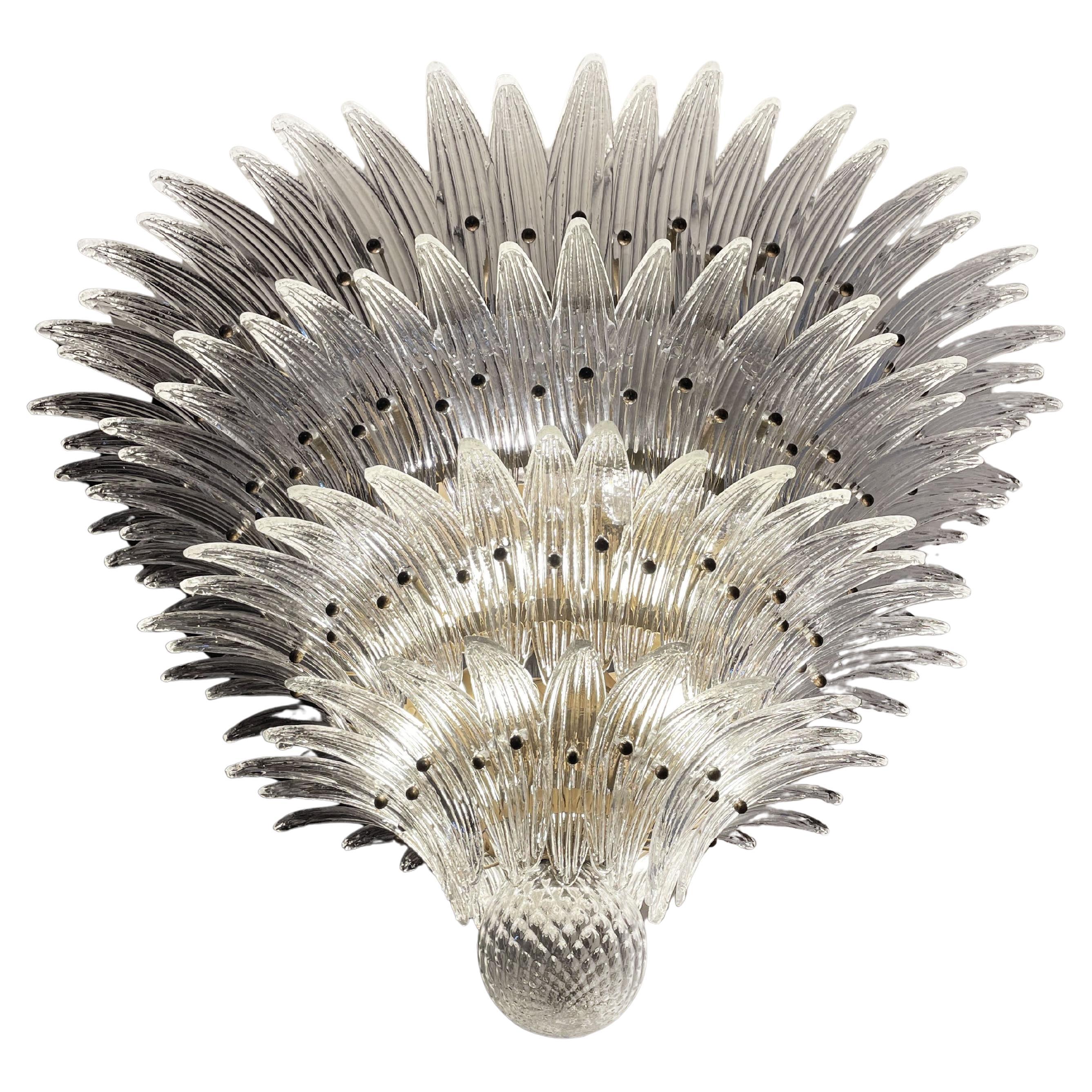Plafonnier Palmette - quatre niveaux, 163 verres transparents