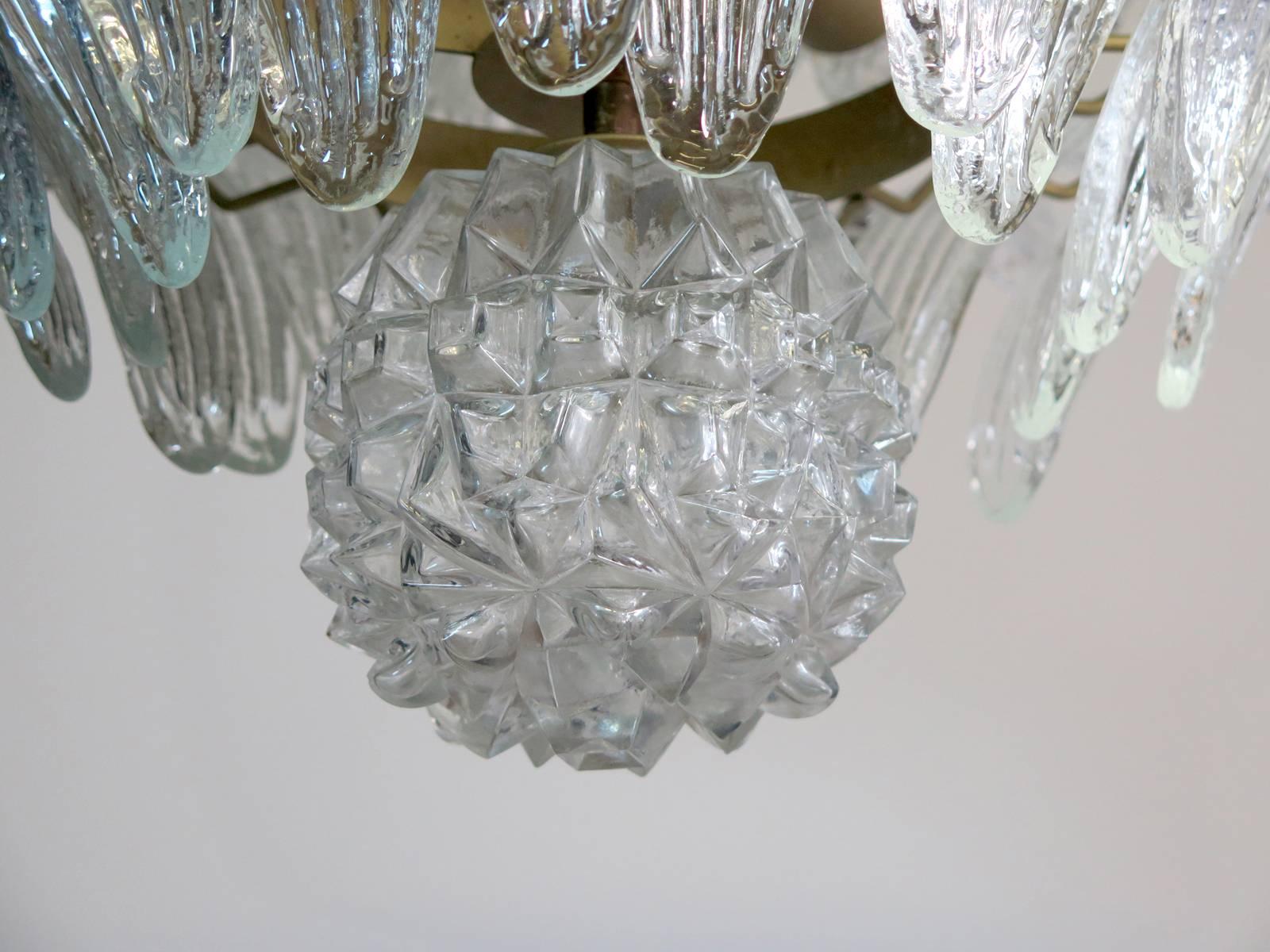 Palmette Chandelier Barovier & Toso Style, Murano In Good Condition In Budapest, HU
