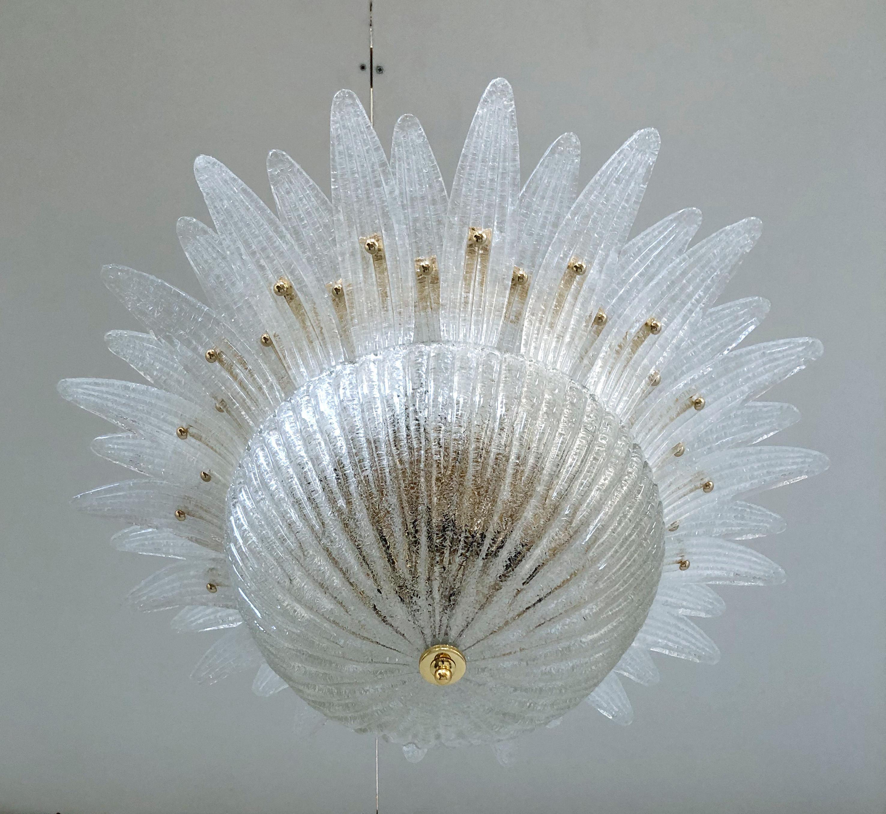 Cromo Lampadario Palmette di Fabio Ltd in vendita
