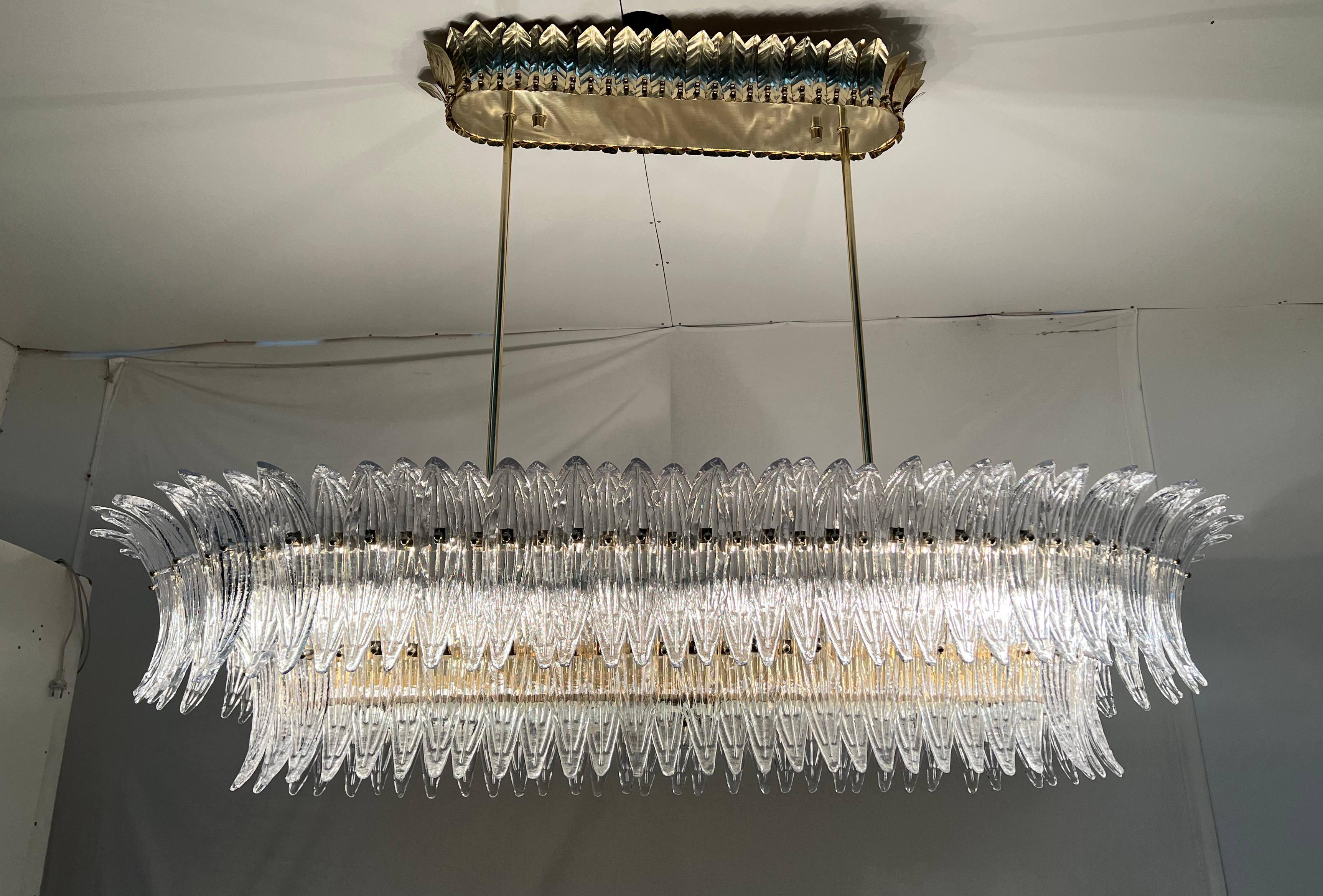 Vetro di Murano Lampadario Palmette di Fabio Ltd in vendita