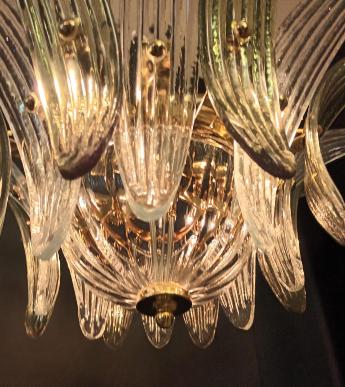 Murano Glass Palmette Chandelier by Fabio Ltd For Sale
