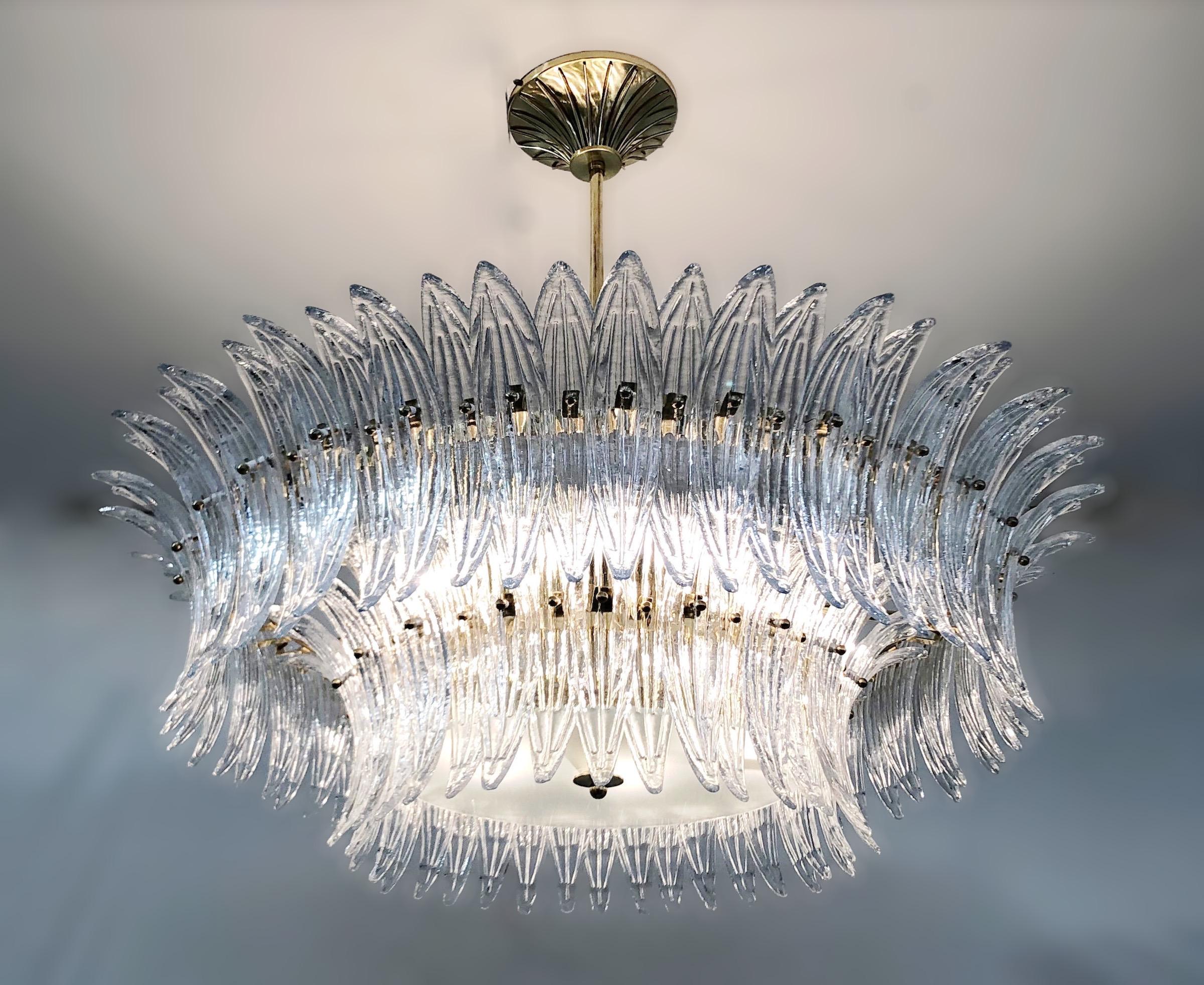 Murano Glass Palmette Chandelier by Fabio Ltd For Sale