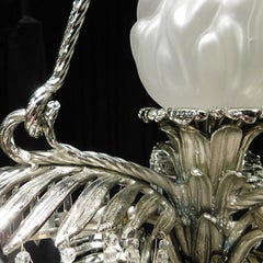 Palmier Chandelier 10 arms in nickel finish