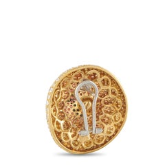 Boucles d'oreilles à clip Palmiero en or jaune 18 carats, ornées de diamants et de saphirs (2,90 carats)