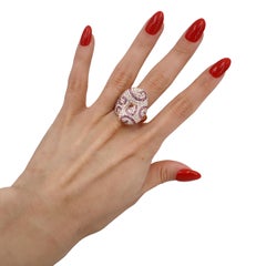 PALMIERO Bague en or 18 carats avec 3,25 carats de diamants et saphirs roses