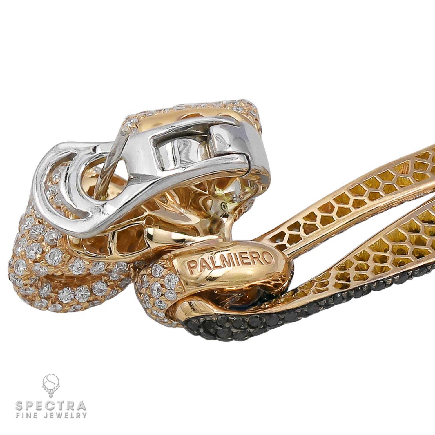 Taille brillant Boucles d'oreilles contemporaines avec nœud en diamant de Palmiero en vente