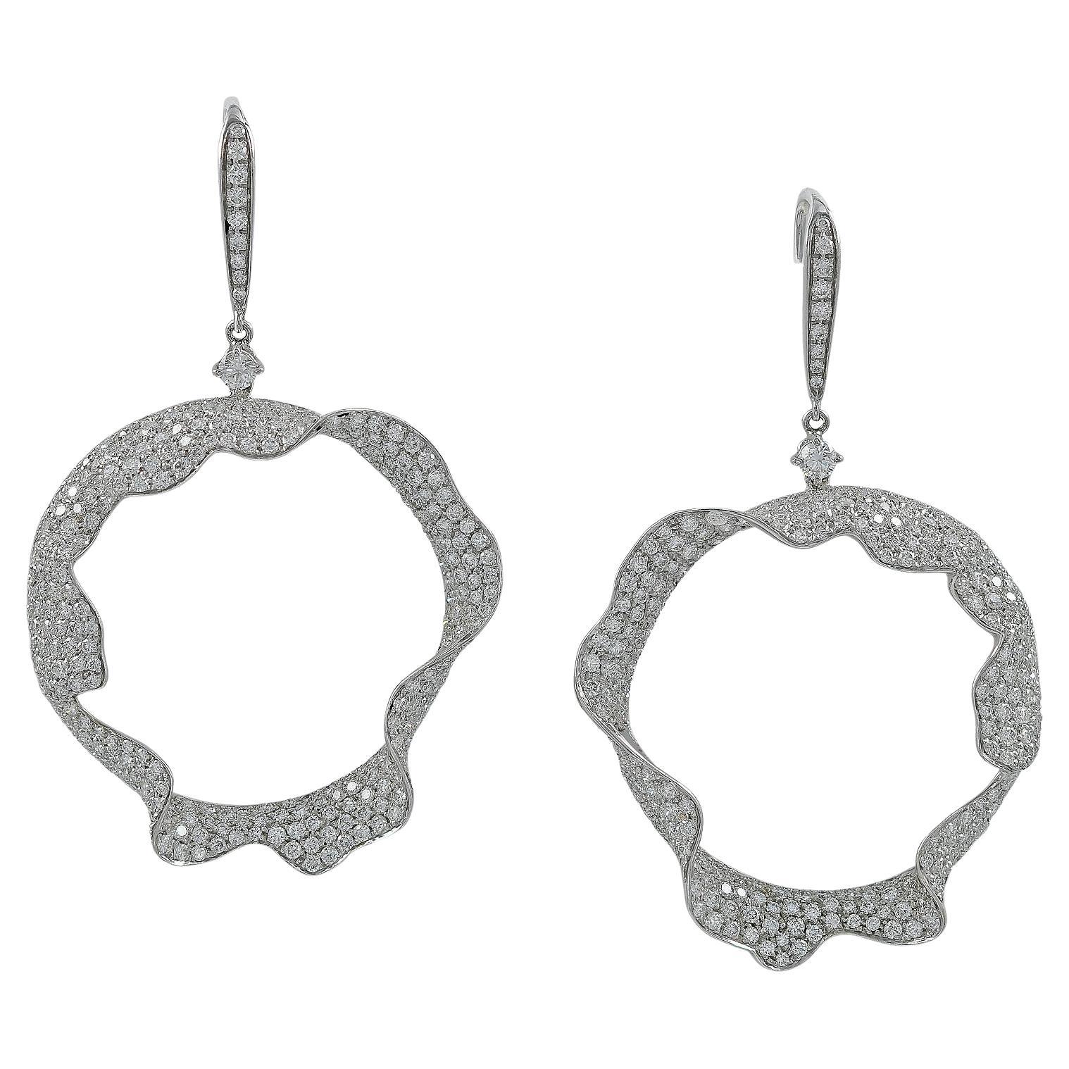 Diamant-Ohrringe aus Weißgold von Palmiero