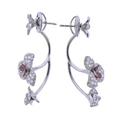 Pendientes Zafiro Diamante Oro Palmiero