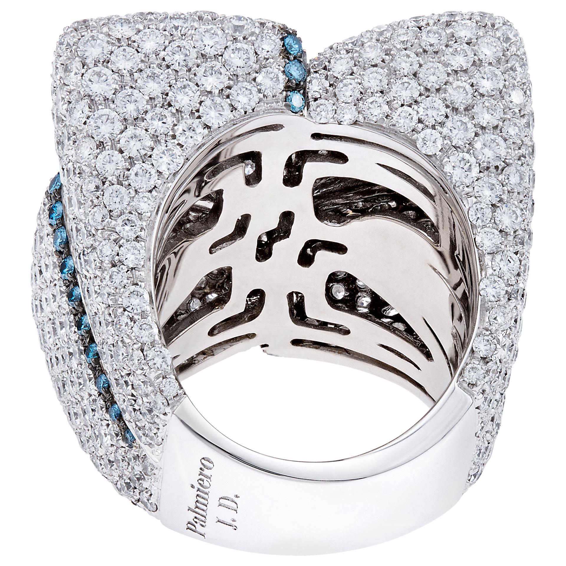 Palmiero D. J. Bague en or blanc 18 carats pour dames avec diamants Excellent état - En vente à Surfside, FL