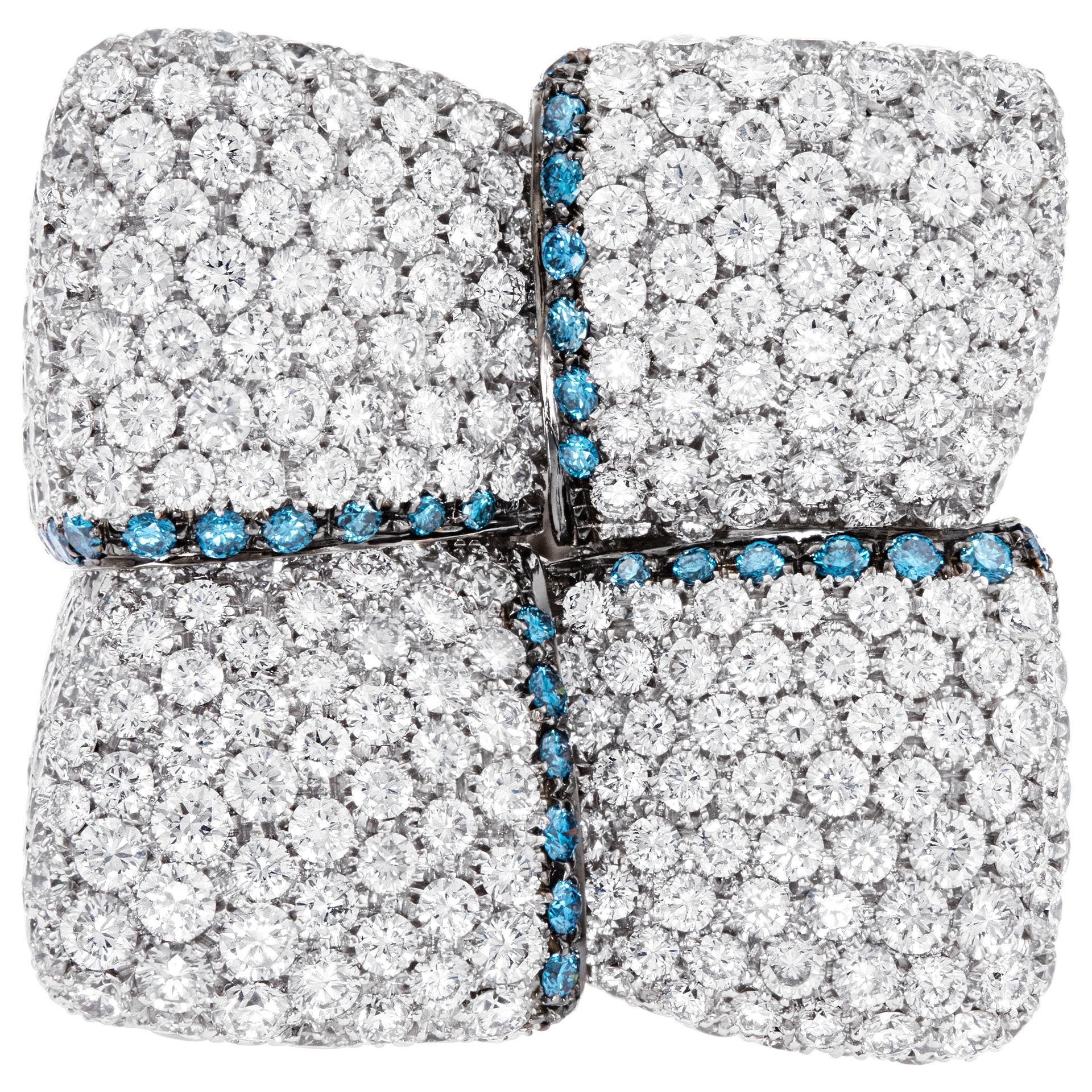 Palmiero D. J. Bague en or blanc 18 carats pour dames avec diamants en vente