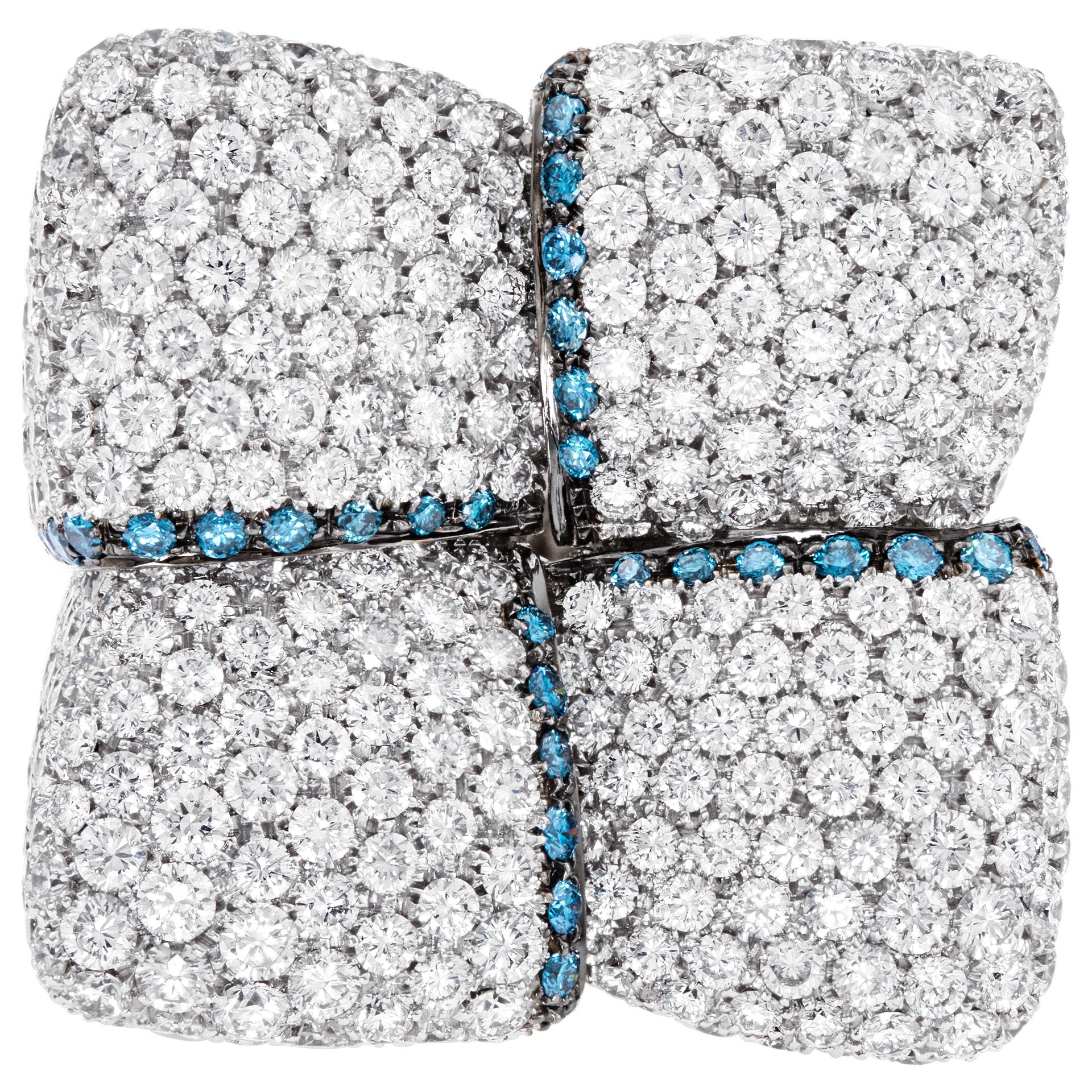 Palmiero D. J. Bague en or blanc 18 carats pour dames avec diamants