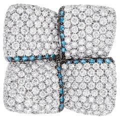 Vintage Palmiero J.D. Ladies Diamond Ring in 18k White Gold with Pave Diamonds