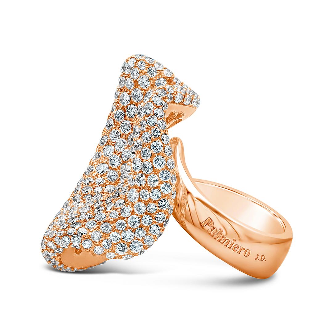 Modern Palmiero Jewellery Design 10.45 Carats Brilliant Round Diamond Fashion Ring For Sale