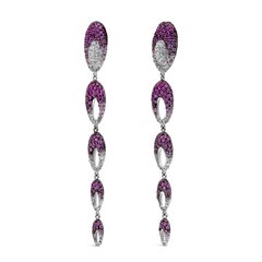 Pendientes de gota de zafiro rosa y diamante de 12,84 quilates de Palmiero Jewellery Design