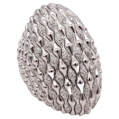 Palmiero Milano Domed Cocktail Ring In 18Kt White Gold With 4.89 Ctw Diamonds