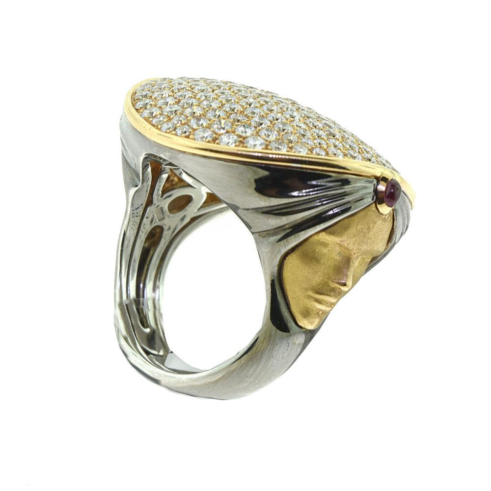 Palmiero Sultan Middle Eastern Lady Ring mit Diamanten und Rubinen im Zustand „Gut“ im Angebot in Miami, FL