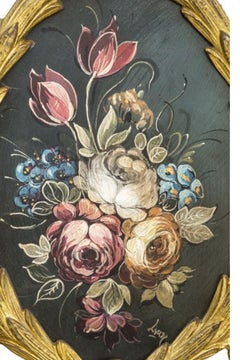 Palmira applique a due luci con decori dipinti a mano