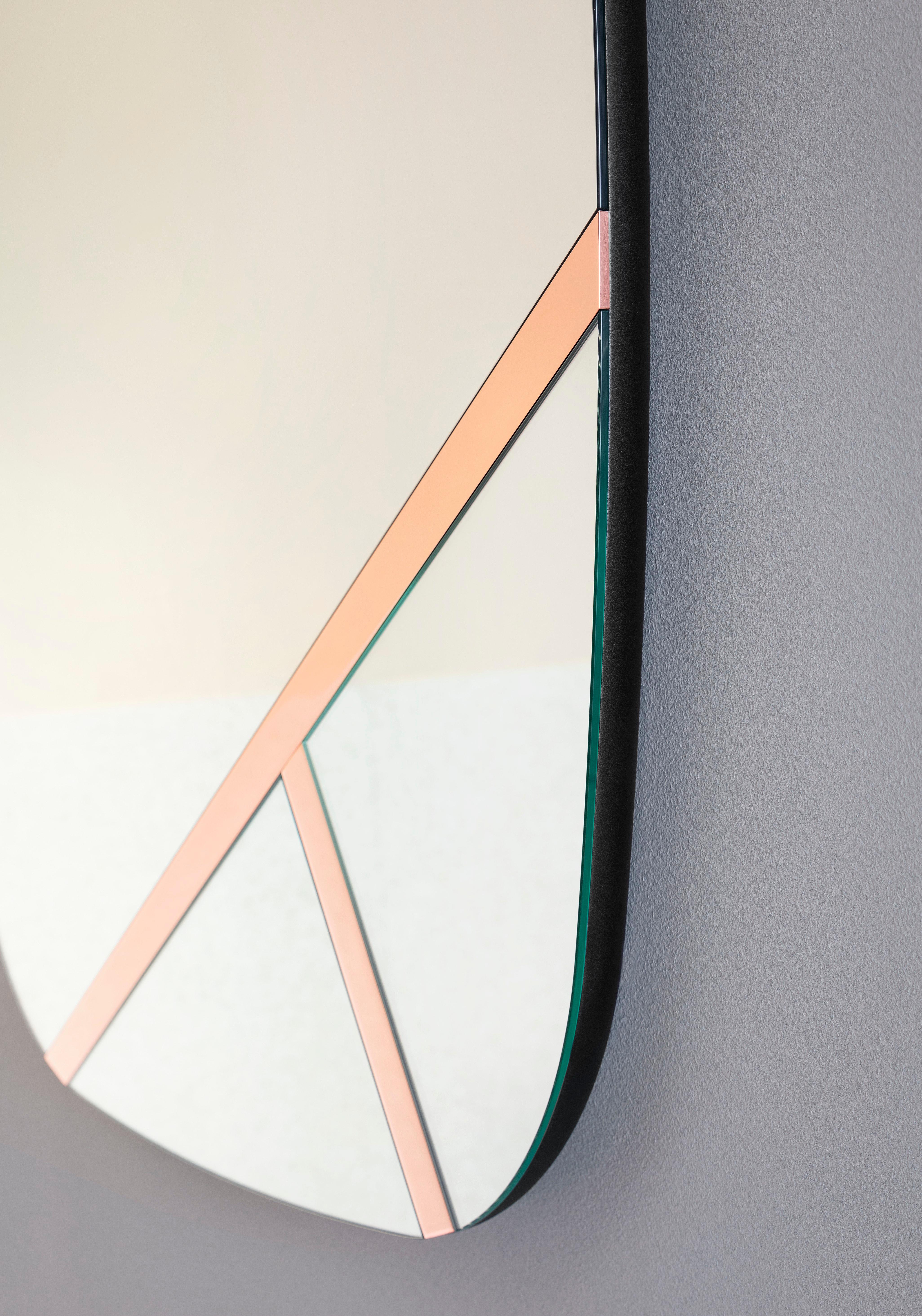 Moderne Miroir haut Palmiro en cuivre par Miniforms Lab en vente