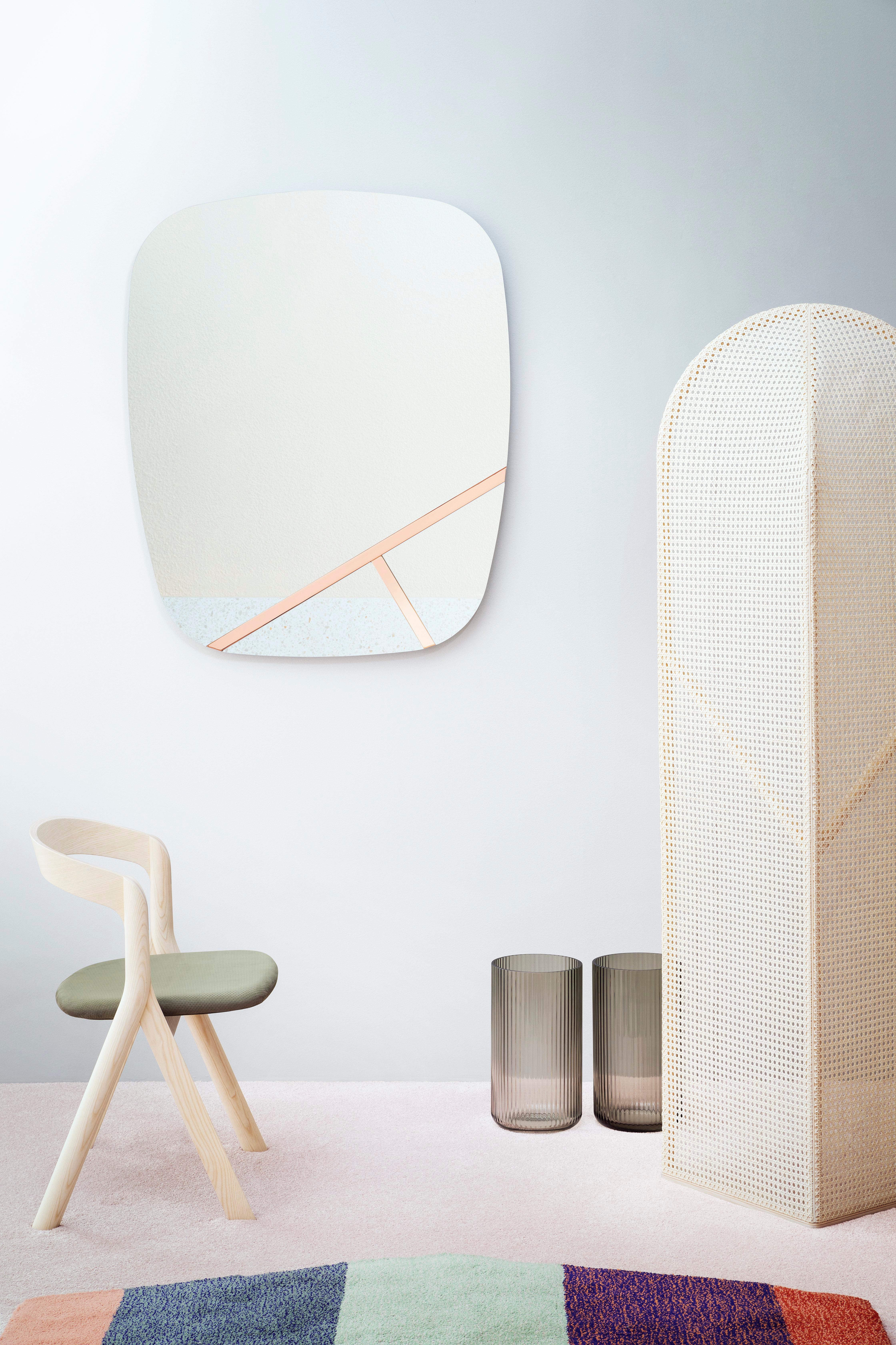 italien Miroir haut Palmiro en cuivre par Miniforms Lab en vente