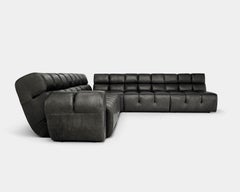 Canapé modulaire Palmo en cuir, lavé à la pierre 263