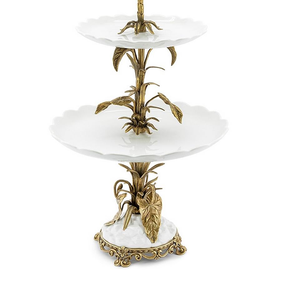 Enameled Palms Center Table Serving Piece For Sale
